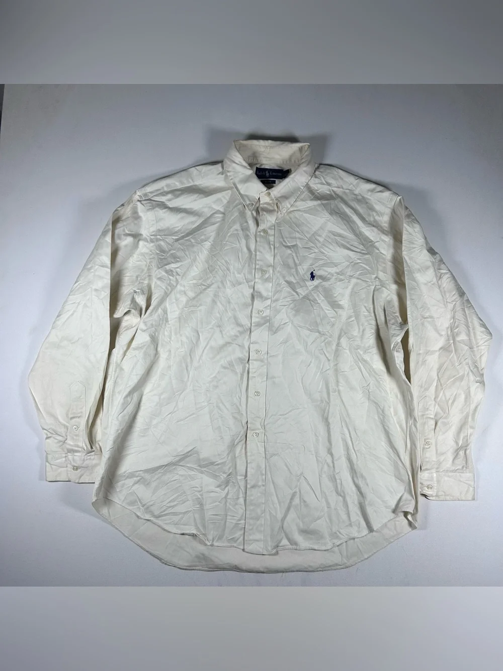 Ralph Lauren Men's White Shirt Blake Fit Button Down Size Fits: 3XL Big See Pics